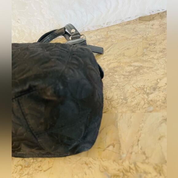 Coach Gramercy OP Art Black Quilted Top Handle Handbag Patent Trim 42949 - Picture 8 of 10